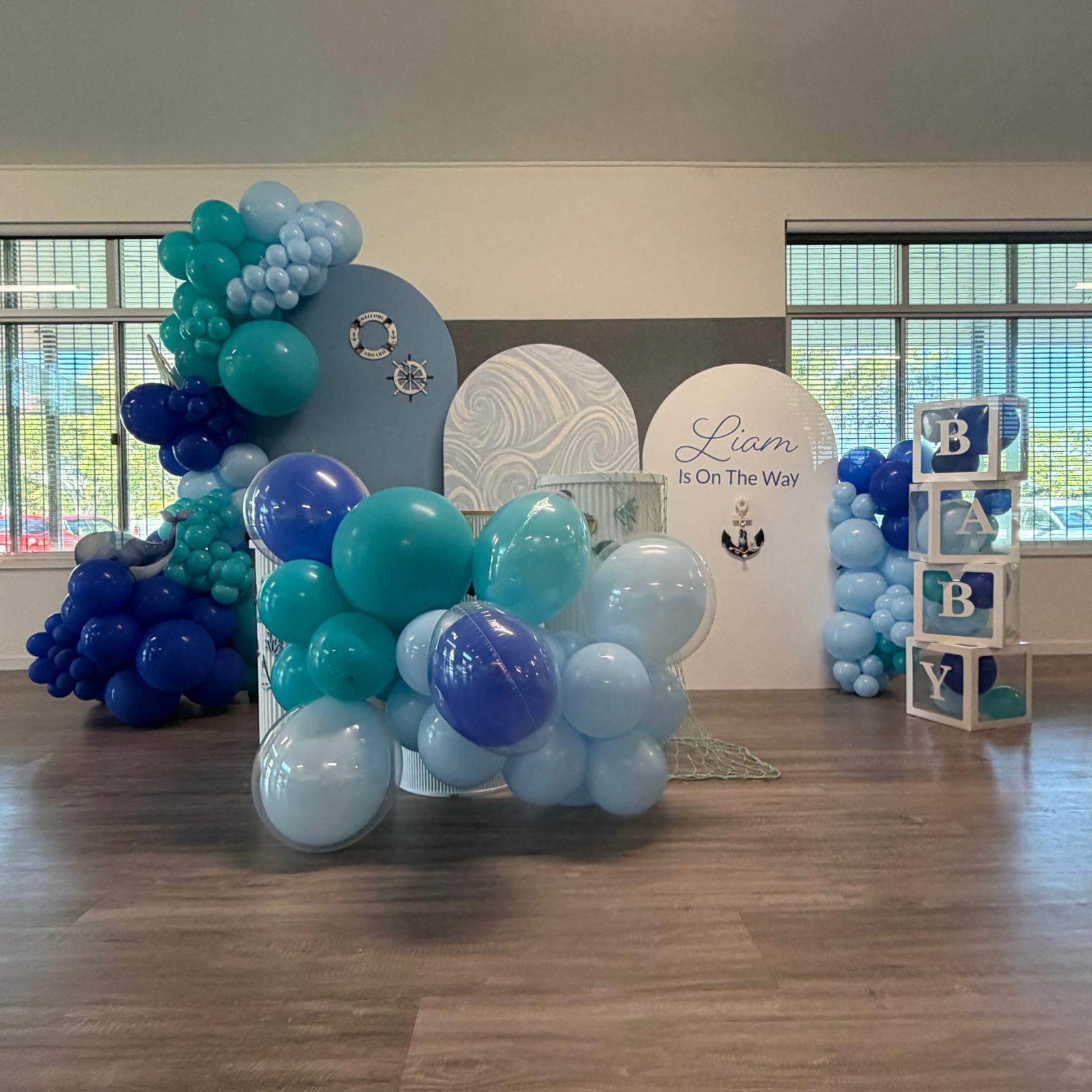 Baby Shower Ocean Bliss Collection balloon backdrop