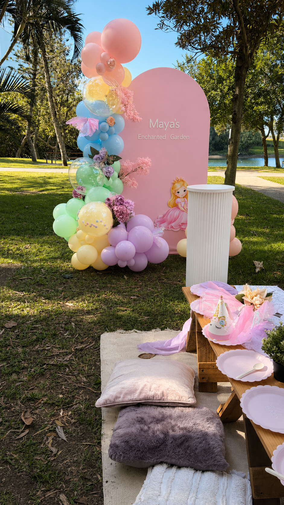 Princess Enchanted Garden Collection balloon backdrop